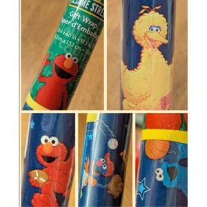 Sesame Street Elmo Cookie Monster Big Bird 2011 Sealed Wrapping Paper Sports